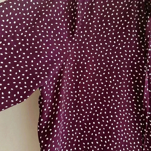 B Collection by Bobeau Purple and White Polka Dot Blouse, Size Medium - Picture 8 of 16